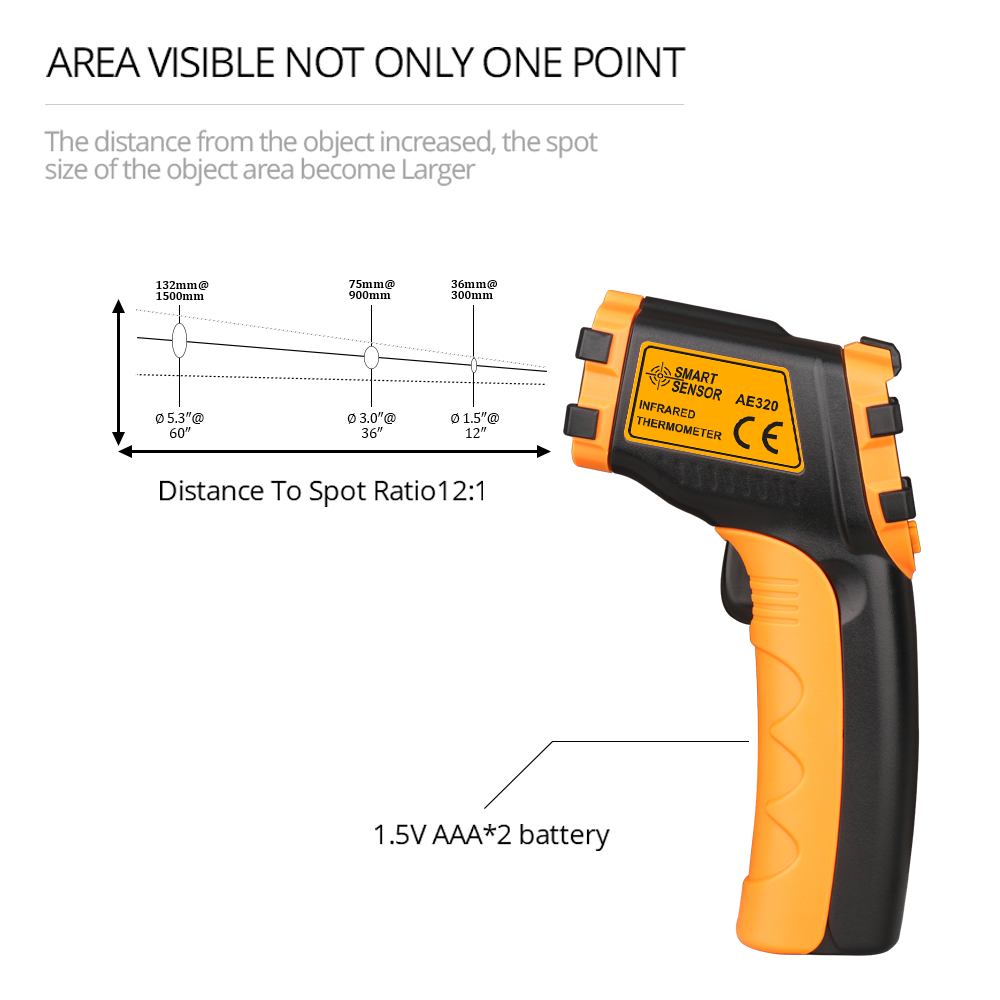 LCD Laser Meter Digital Infrar - Industrial Laser Temperature ulasan dan harga