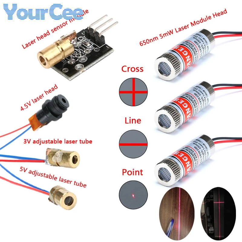 2pcs 650nm 5mW Red Point/Line/ - Industrial Laser Head ulasan dan harga